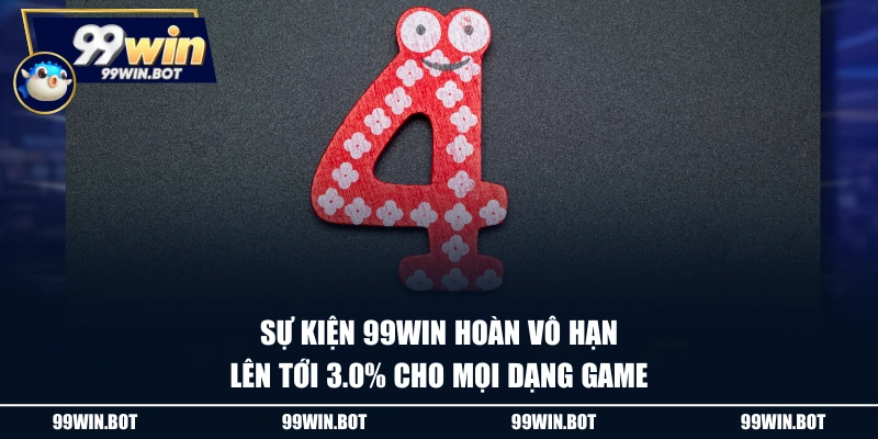 Trang chủ 12 Sự kiện 99WIN hoàn vô hạn lên tới 3.0% cho mọi dạng game